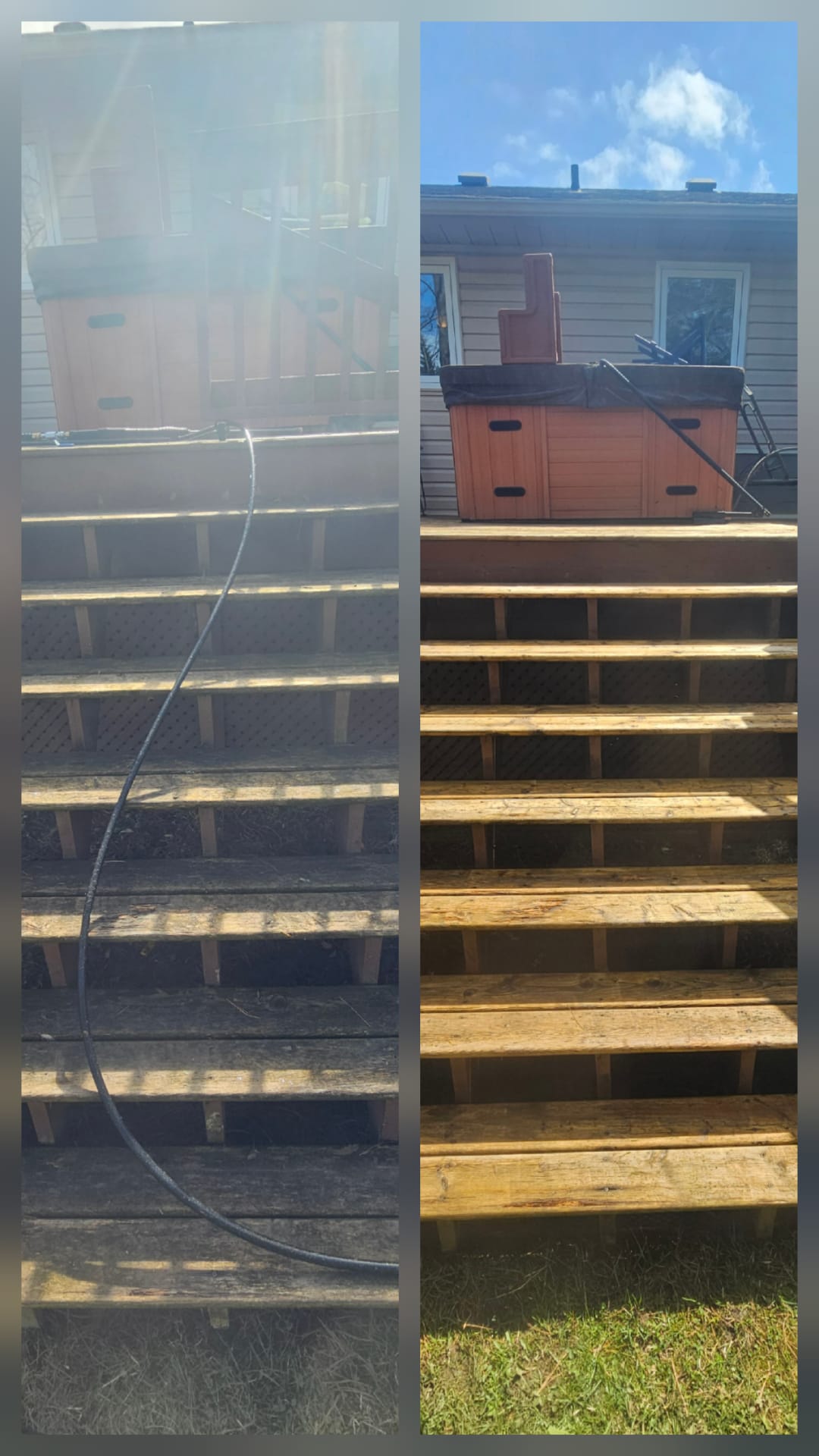 Window cleaning before and after